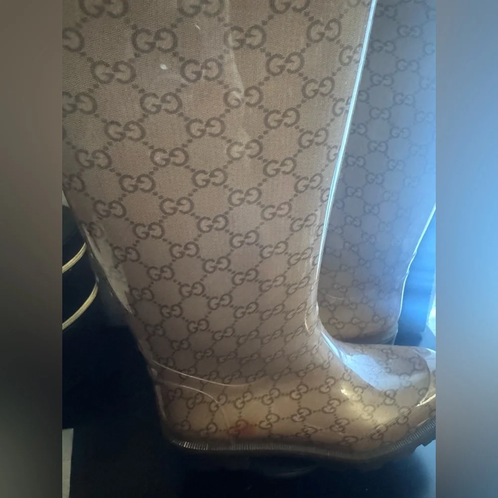 Gucci Monogram Rain Boots EUC - Picture 2 of 8